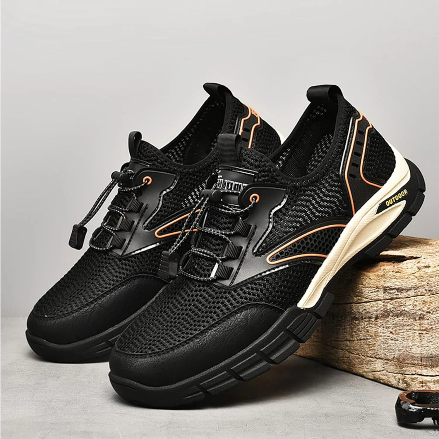 Aceptolcom Men Outdoor Quick Dry Water Hiking Shoes,Breathable Lightweight Arch Support Training Walking Shoes Trekking Shoes Trail Shoes