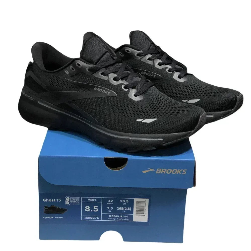 BROOKS Men’s Ghost 15 Shoes Is Perfect for Runners Seeking Comfort, Stability, and Style on The Trail Black Shoes