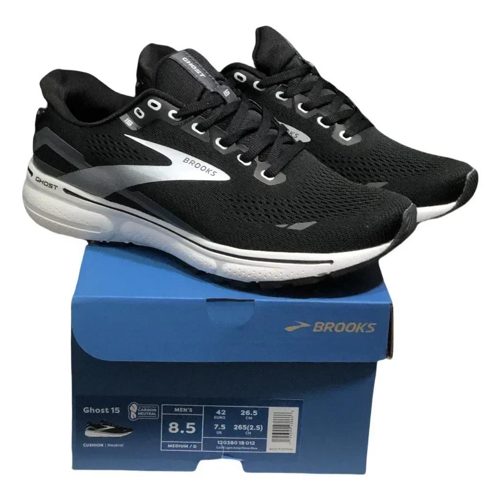 BROOKS Men’s Ghost 15 Shoes Is Perfect for Runners Seeking Comfort, Stability, and Style on The Trail Black Shoes