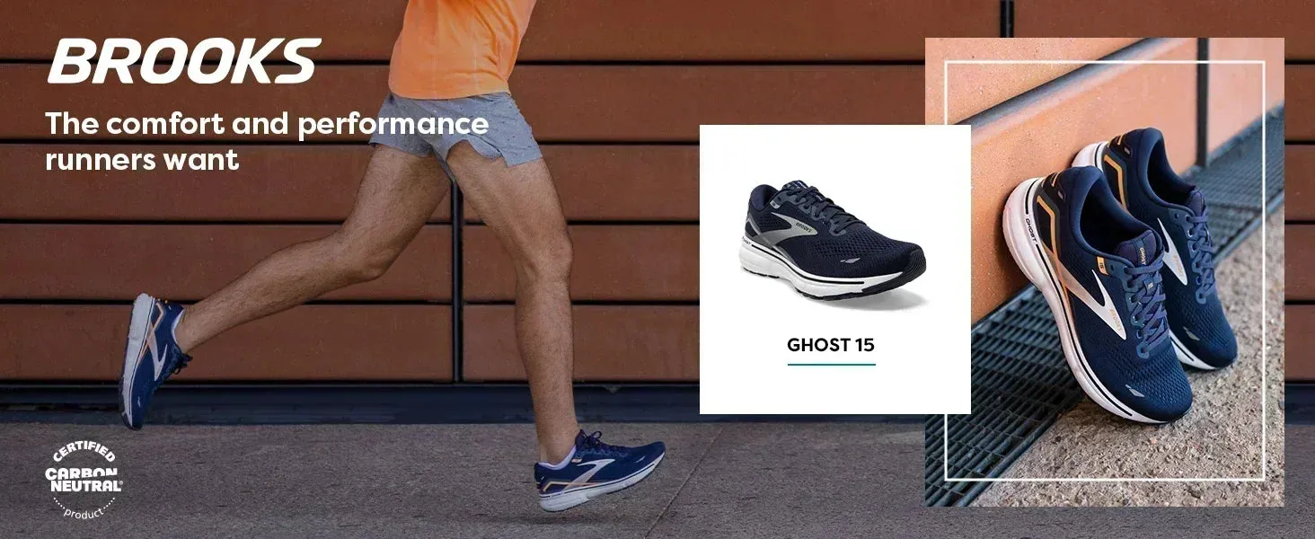 BROOKS Men’s Ghost 15 Shoes Is Perfect for Runners Seeking Comfort, Stability, and Style on The Trail Black Shoes