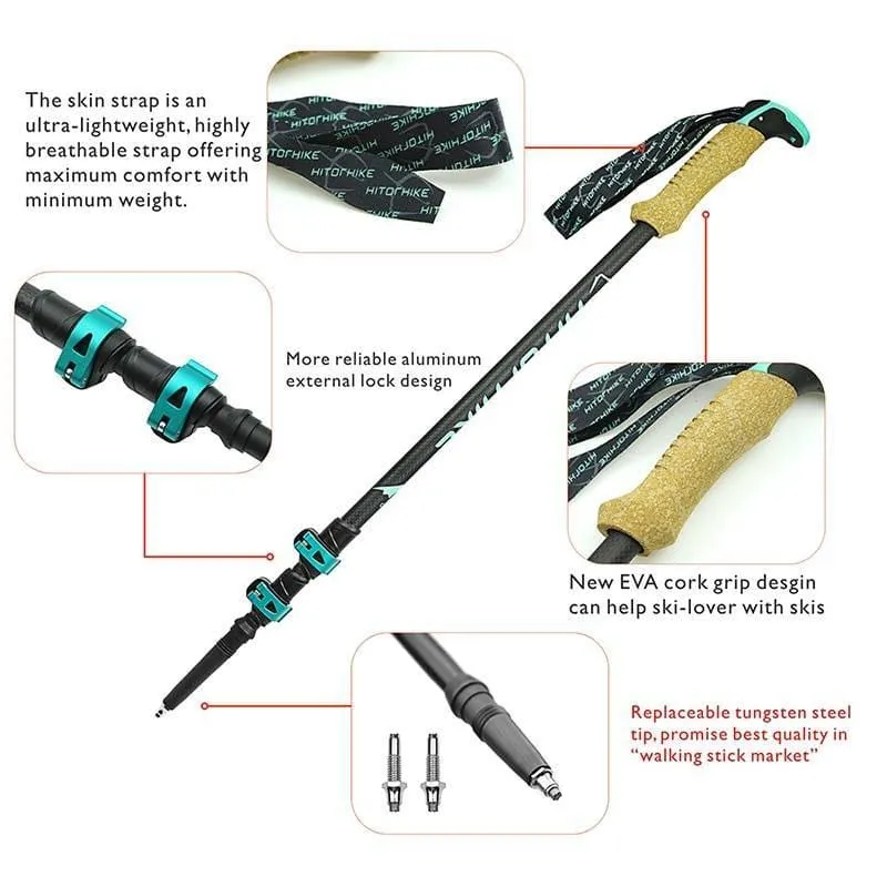 Carbon Fiber Telescope Trekking Stick