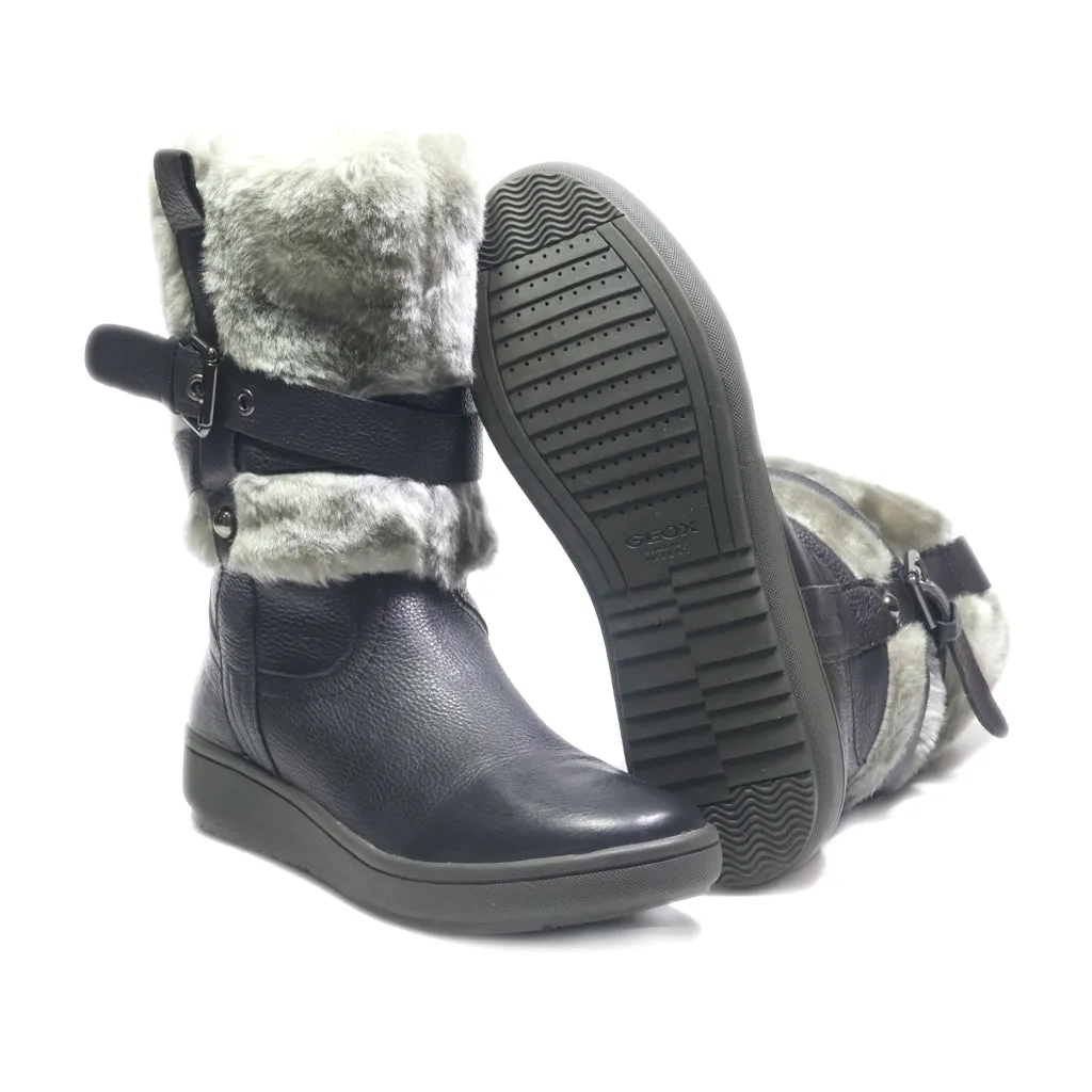 Geox Snow Boots Leather Black Colour For Women