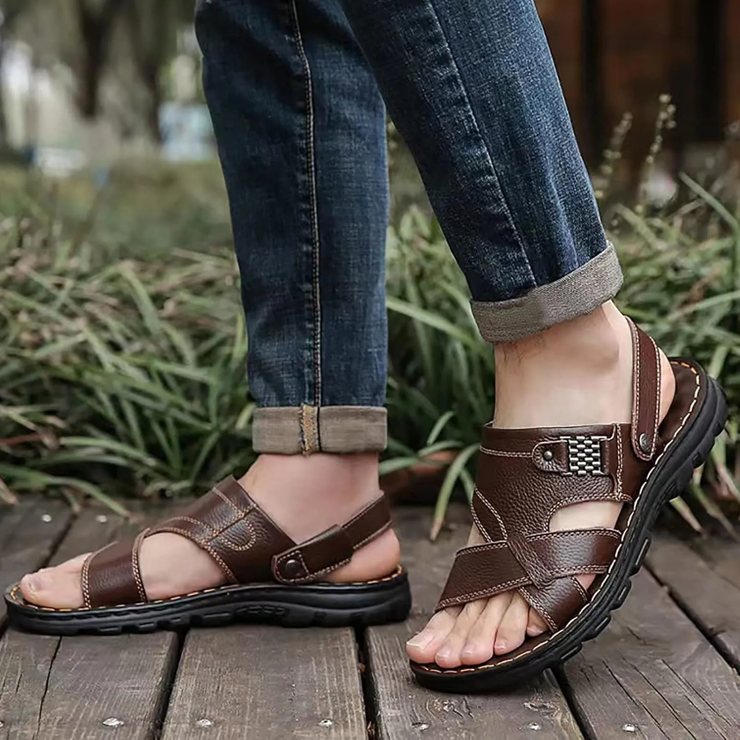 Mens Sandals Sandal for Men Mens Beach Sandals Lightweight Outdoor Beach Breathable Comfortable Sandal