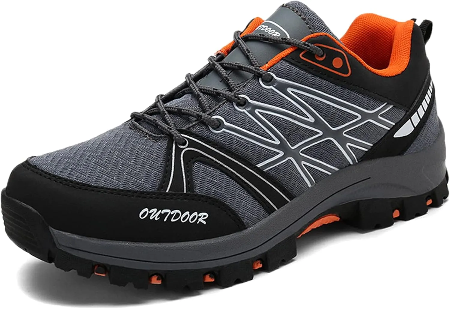 Mens Walking Shoes Lightweight Non-Slip ​Hiking Shoes Breathable Lace Up Trainers for Trekking Gym Runnin