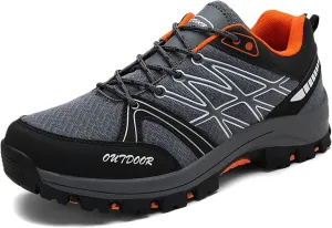Mens Walking Shoes Lightweight Non-Slip ​Hiking Shoes Breathable Lace Up Trainers for Trekking Gym Runnin