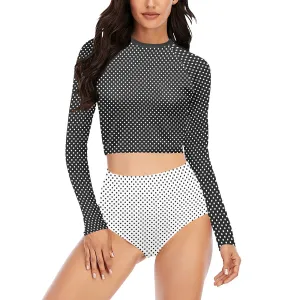 Polkadot Long Sleeve Bikini Set