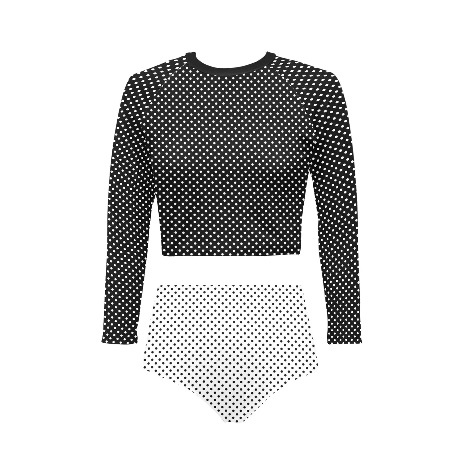 Polkadot Long Sleeve Bikini Set