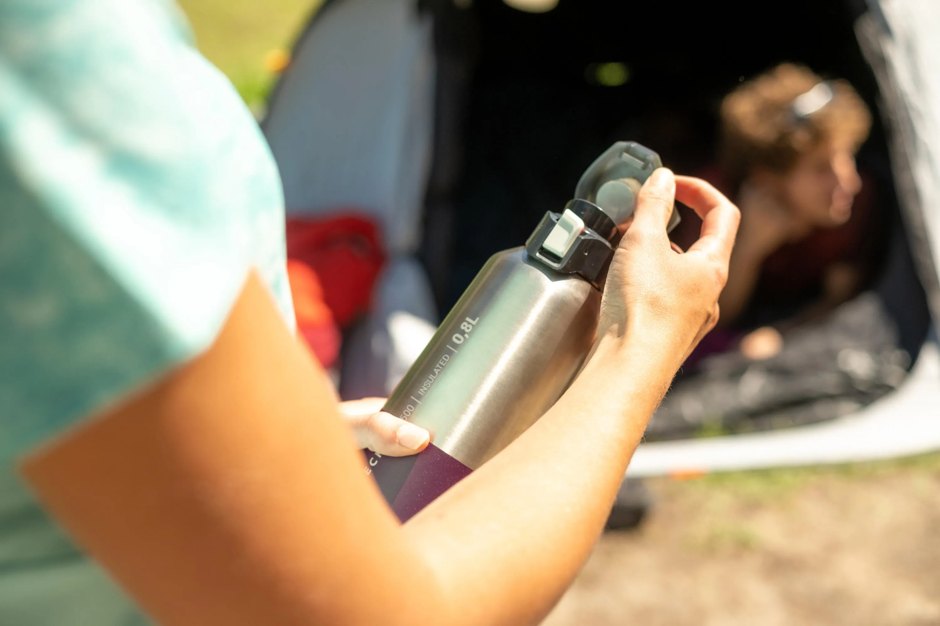 Quechua MH500 Double Wall Insulated Stainless Steel Hiking Water Bottle 27oz