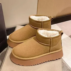 Sohiwoo New Women's Winter Warm Snow Boots Waterproof Anti-slip Cotton Women's Padded Thickened Platform Ankle Boots Botas Mujer