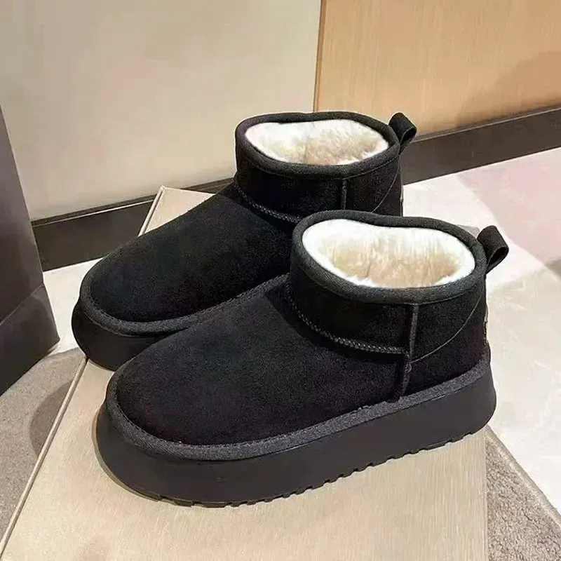 Sohiwoo New Women's Winter Warm Snow Boots Waterproof Anti-slip Cotton Women's Padded Thickened Platform Ankle Boots Botas Mujer